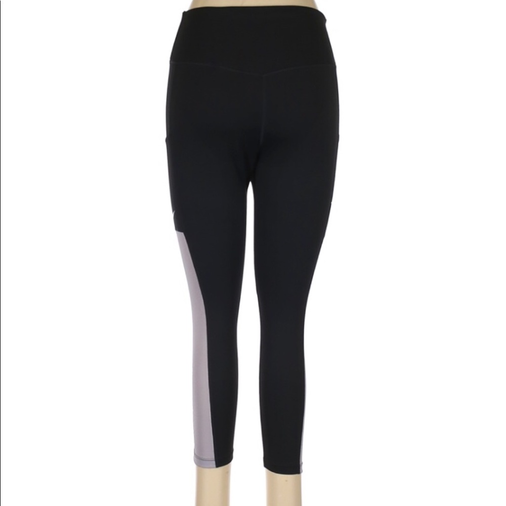 Black and Lilac Nike Capri Yoga Pants